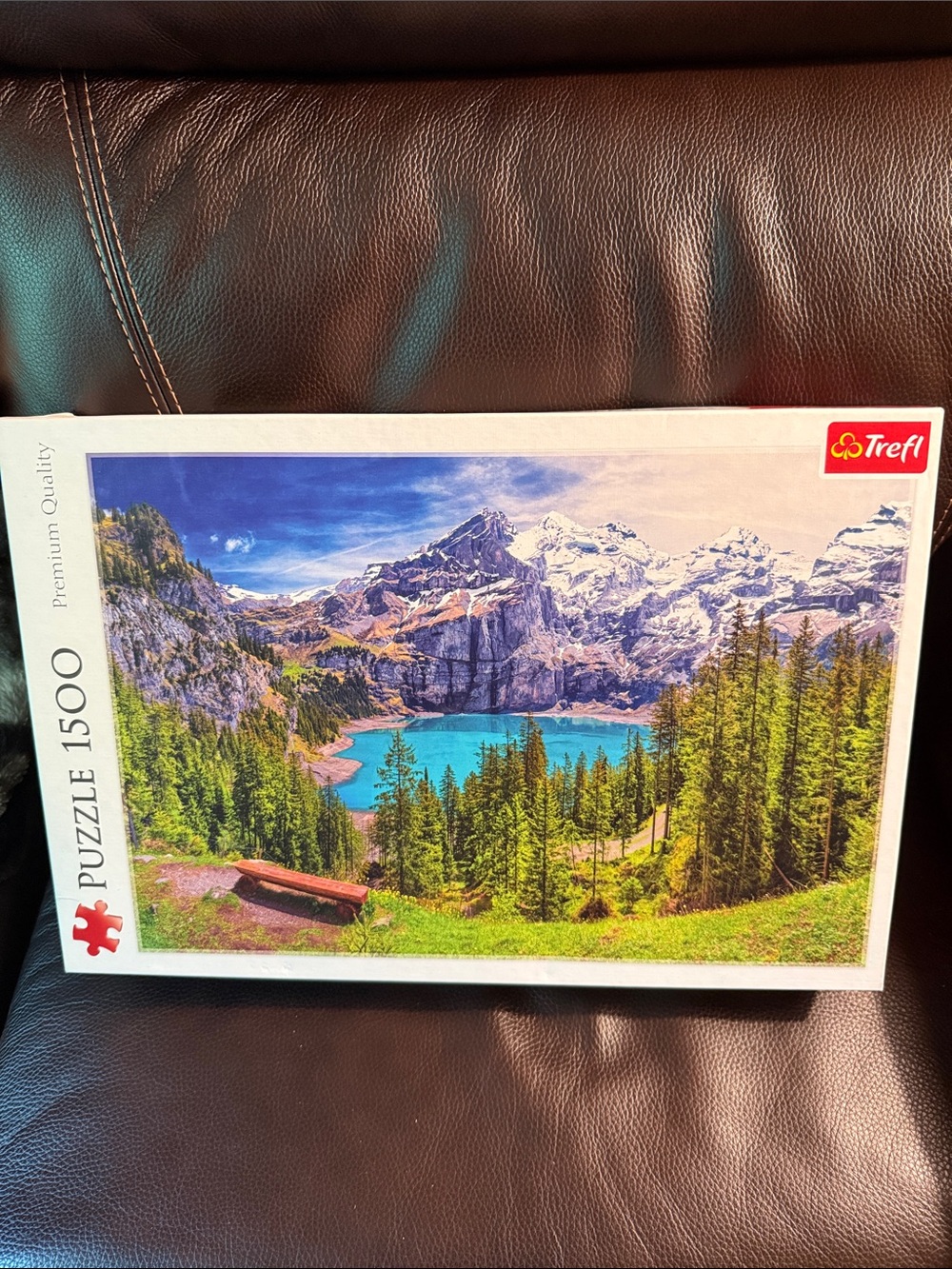 Trefl ReD Lake Oeschinen, Alps, Switzerland - 1500 Piece Puzzle 33.5"x22.8"